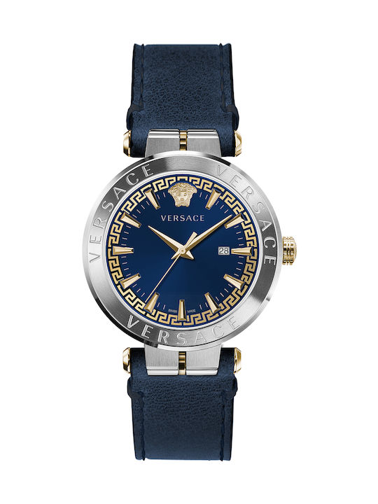 Versace Aion Watch Battery with Blue Leather Strap