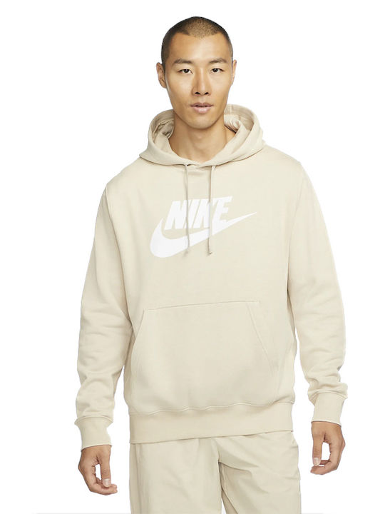 Nike Club Φούτερ με Κουκούλα Μπεζ