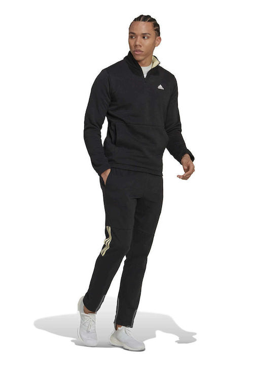 Adidas Σετ Φόρμας με Λάστιχο Fleece Μαύρο