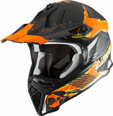 Pilot Dirty Motocross Helmet ECE 22.05 1250gr Black/Orange Matt