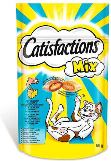 Catisfactions Mix Λιχουδιές με Τυρί για Ενήλικες Γάτες 60gr