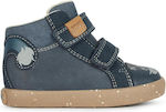 Geox B Kilwi Ανατομικά Suede Παιδικά Μποτάκια με Σκρατς Navy Μπλε B26A7A022CLC4002
