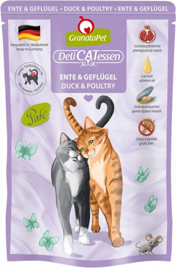 Granata Pet Foods Delicatessen Wet Food for Cats in Pouches with Duck and Poultry Grain-Free 85gr
