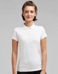 SG Polo Stretch Tagless Γυναικείο Διαφημιστικό T-shirt Κοντομάνικο σε Λευκό Χρώμα