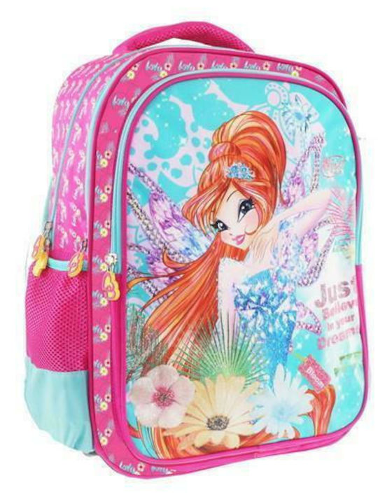 Diakakis Winx Ученическа Раница Основно С Джоб За Бутилка Многоцветна 32 x 18 x 43см
