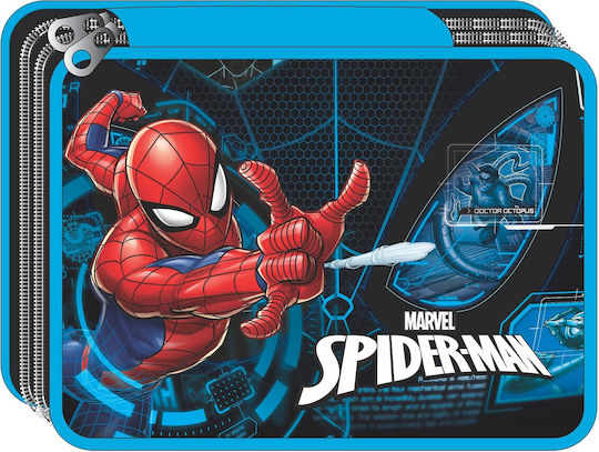 Gim Spiderman Pencil Case Full with 2 Compartments Blue