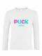 Unisex Kinder-Langarmshirt, " PUCK GAMES ", Weiß