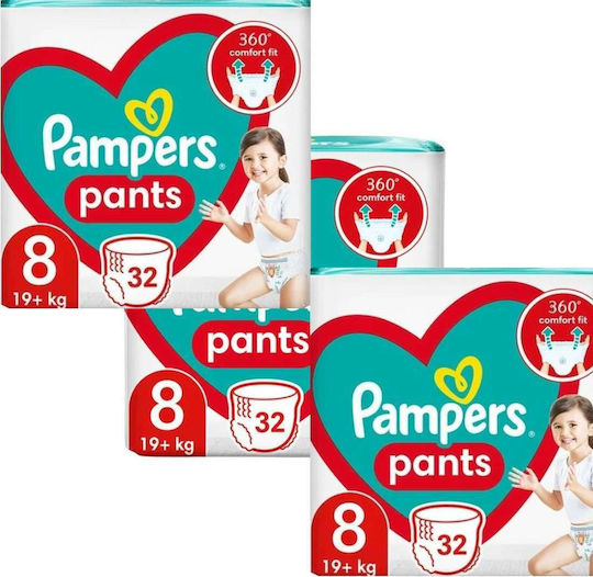 Pampers Памперси гащи Pants № 8 за 19+kg 96бр