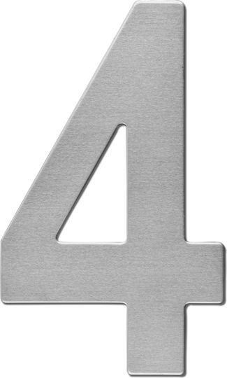Placă cu Număr 4 în Argintiu Culoare 11cm 6312434