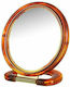 Mirror Round double-sided table mirror plastic brown diameter 10cm - For Home