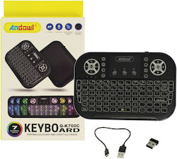 Andowl Q-K700C Kabellos Tastatur mit Touchpad Englisch US