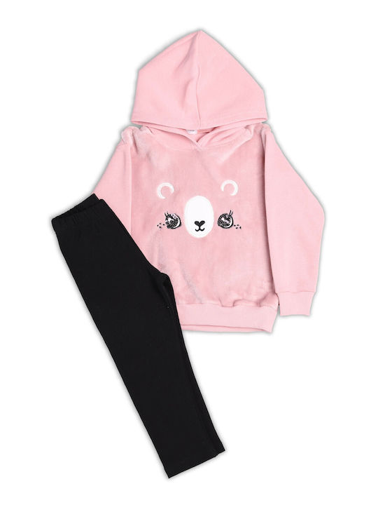 Nek Kids Wear Kids Set with Leggings Winter 2pcs Pink