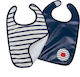 Baby to Love Σαλιάρα Υφασμάτινη με Αυτοκόλλητο Stripes Blue 2τμχ