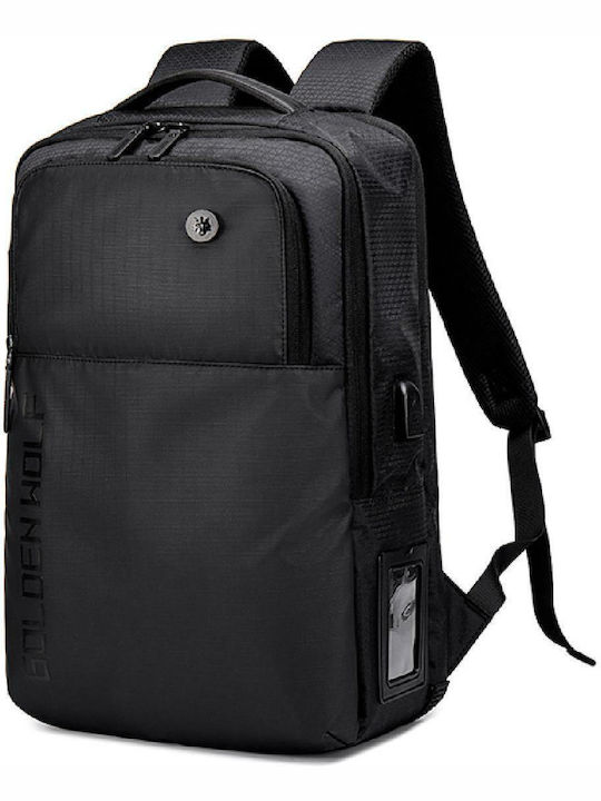 Arctic Hunter Golden Wolf GB00399 Wasserdicht Tasche Rucksack für Laptop 15.6" in Schwarz Farbe