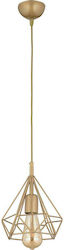 ArteLibre Bie Μοντέρνο Κρεμαστό Φωτιστικό Μονόφωτο Πλέγμα με Ντουί E27 σε Χρυσό Χρώμα