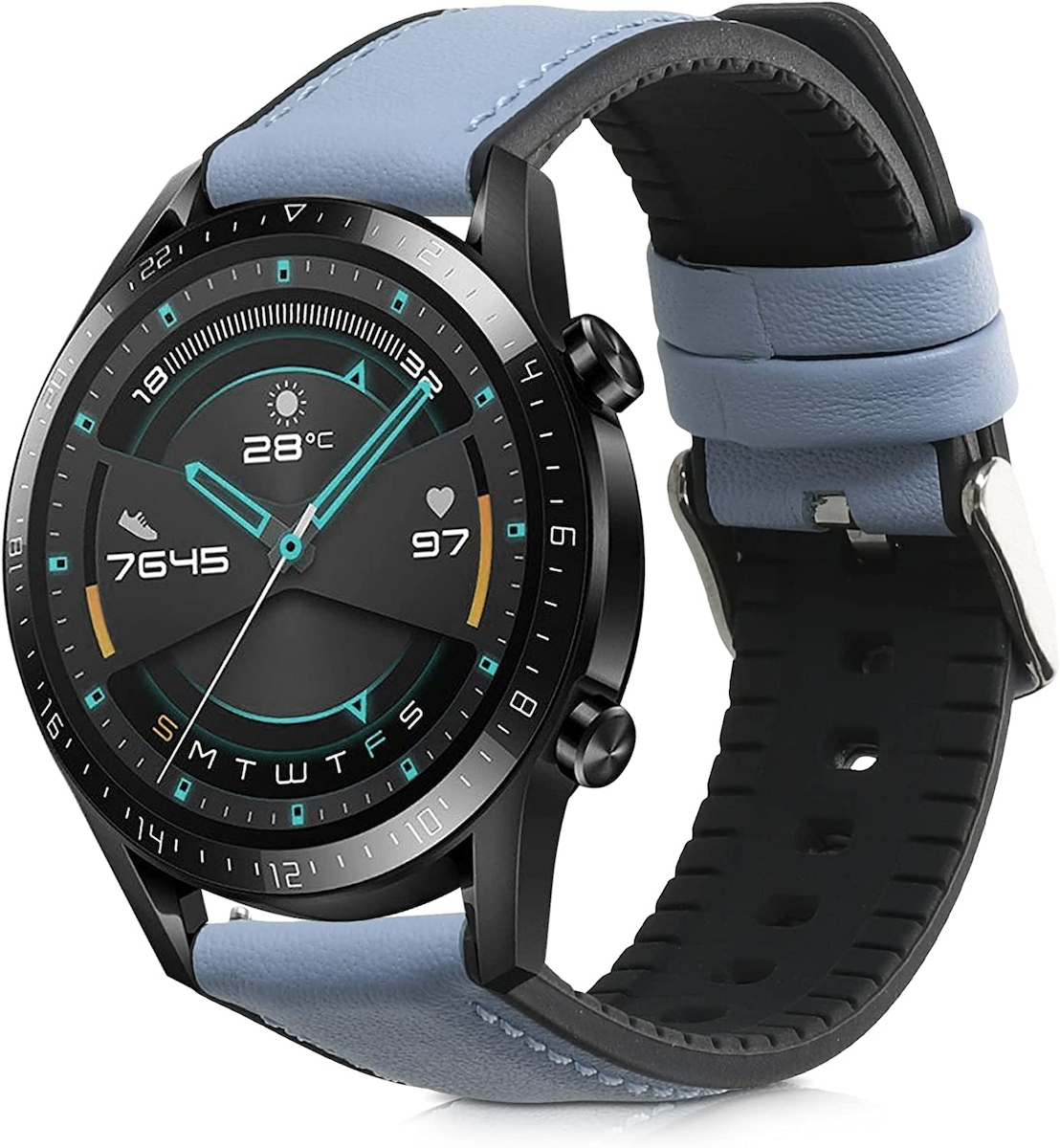KWmobile Λουράκι Δερμάτινο Blue / Grey (Huawei Watch GT / GT2 (46mm
