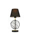 ArteLibre Dun Black Metal Vintage Table Lamp for Socket E27 with Black Shade and Base