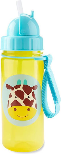 Skip Hop Giraffe Kids Water Bottle Plastic with Straw Yellow 384.5ml
