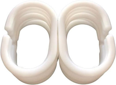 Pennie Plastic Bathroom Curtain Rings White 12pcs