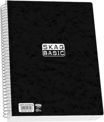 Skag Spiral Caiet Cu dungi A4 90 de Foi 3 de Subiecte Basic Negru 1buc