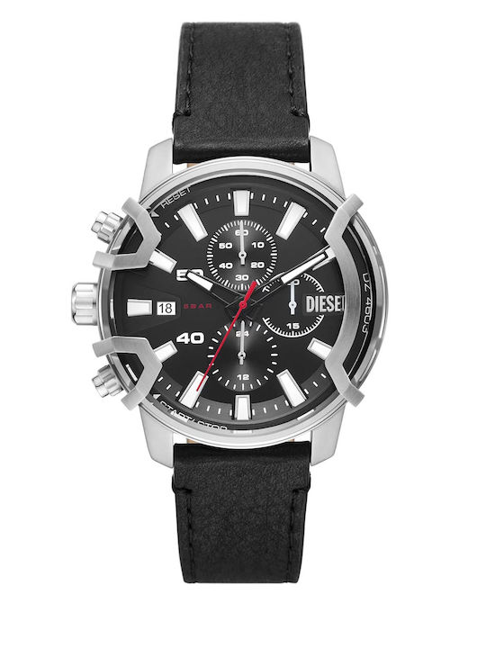 Diesel Griffed Men's Watch 42mm Battery with Black Leather Strap
