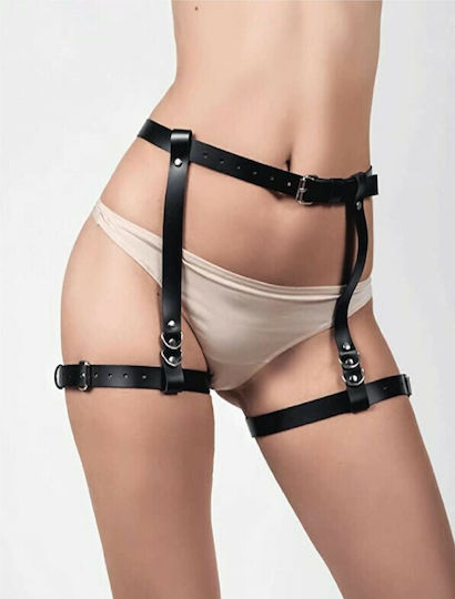 STD Harness Garter Belt Harness System Eco Leather Black