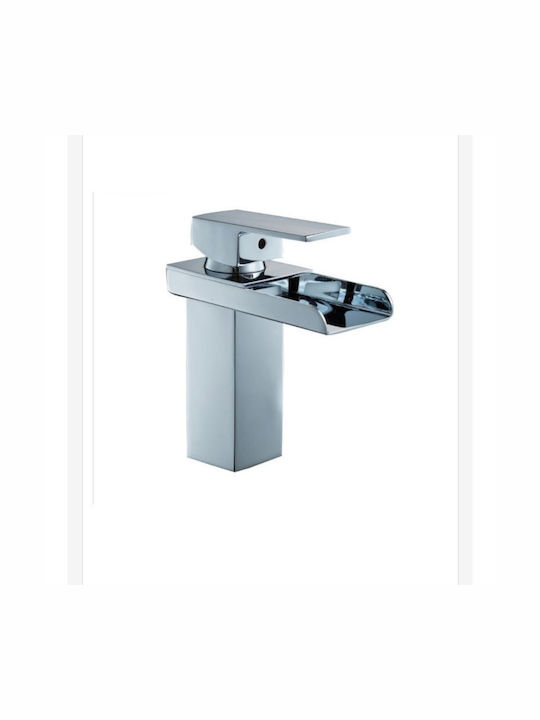 Poly-24 Mixing Waterfall Sink Faucet Silver