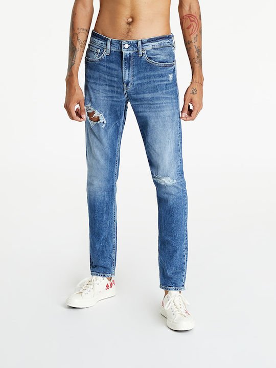Herren Jeanshose mit Slim Verjüngt Passform Blau