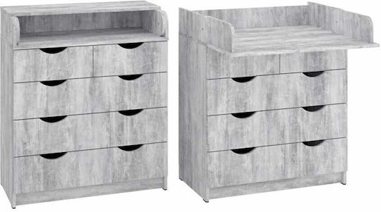 Baby Dresser With 4 Gray Drawers 80x43x95cm