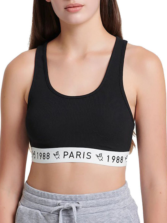 SugarFree Women's Sports Bra without Padding Black