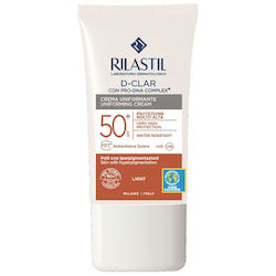 Rilastil D-Clar Uniforming Sonnenschutz Creme Für das Gesicht SPF50 mit Farbe Light 40ml