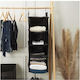 Fabric Hanging Storage Case For Clothes in Black Color 30x30x80.5cm 1pcs