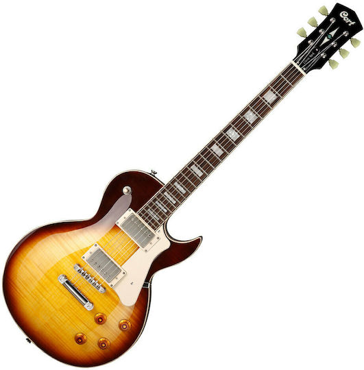 Cort CR Series 250 Electric Guitar Single cut with HH Pickup Configuration Vintage Burst