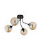 ArteLibre Dav Black Ceiling Light Ball For 4 Bulbs E27 66x32cm