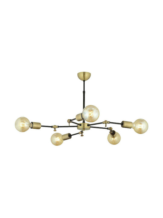 ArteLibre Iske Pendant Chandelier 5xE27 Gold