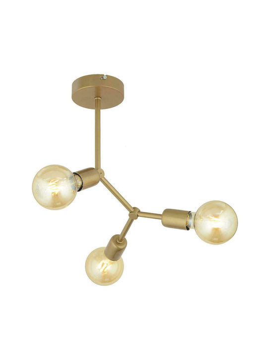 ArteLibre Darv Pendant Light Three-Light for Socket E27 Gold