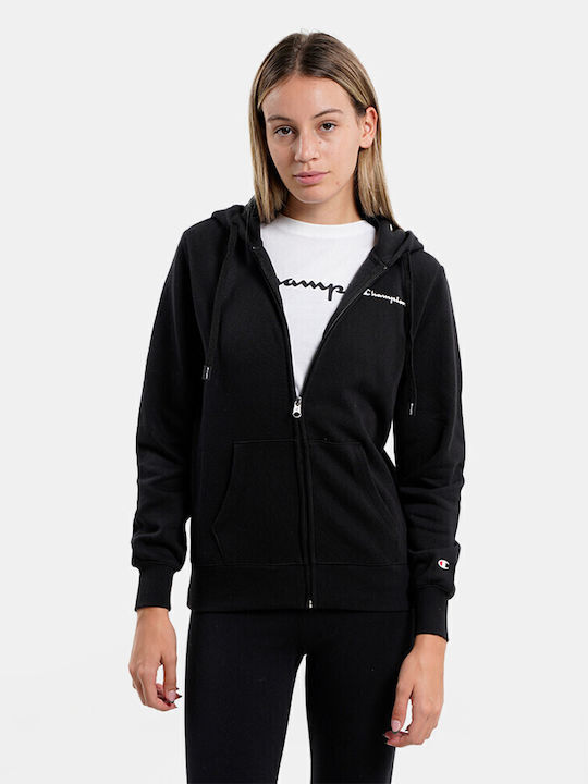 Champion Women's Sweatshirt Jacket Hooded Black