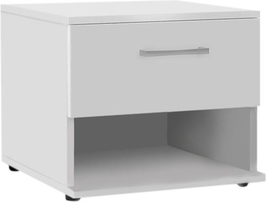Renato Wooden Bedside Table White 44x35x43cm