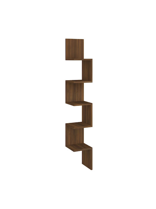 Corner Shelving Unit Floor Brown Oak 20x20x127.5cm