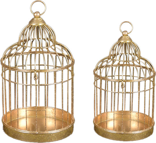 InTheBox Aviary Deco Laterne Set Floortop Gold 2Stück