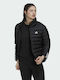 Adidas Itavic 3 Stripes Kurz Damen Puffer Jacke für Winter Schwarz