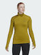 Adidas Terrex Everyhike Women's Athletic Fleece Blouse Long Sleeve with Zipper Khaki
