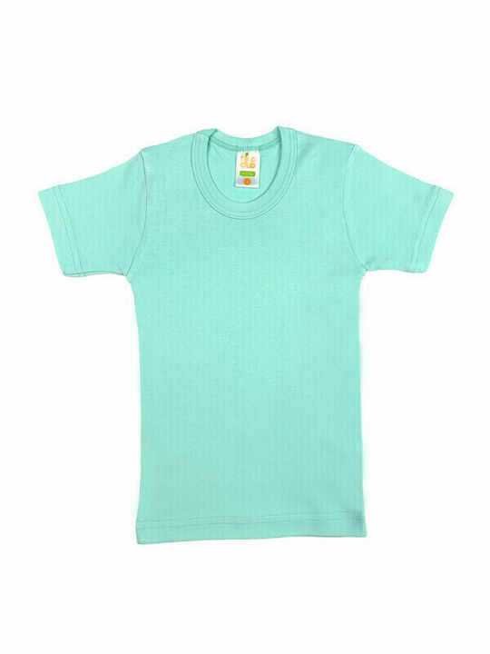 Nina Club Kids Undershirts Short Sleeves Turquoise 1pcs