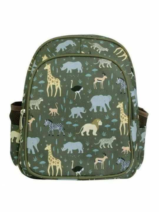 A Little Lovely Company Savanna School Bag Backpack Kindergarten in Green color