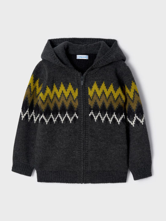 Kinderstrickjacke Gestrickt mit Kapuze Gray