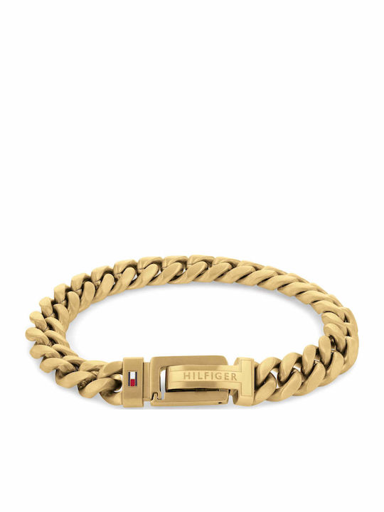Tommy Hilfiger Men's Chain Bracelet Made of Gold Plated Stainless Steel 19cm