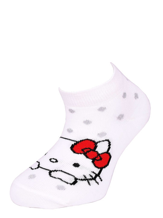 Like socks with hello kitty patterns 1 pair White