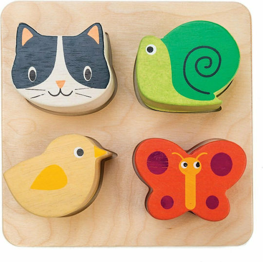 Lemn Puzzle pentru copii cu îmbinări Touch Sensory Trays 4 buc Tender Leaf Toys