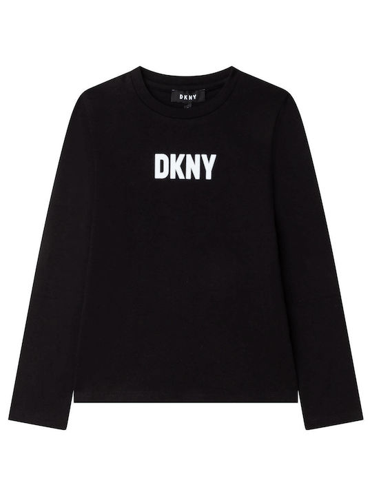 DKNY Bluză pentru copii Cu mâneci lungi Neagră