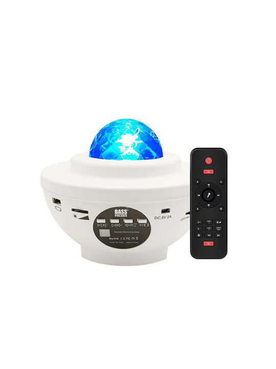 Bass Polska Led Kids Projector Lamp with Star Projection with Color Changes White